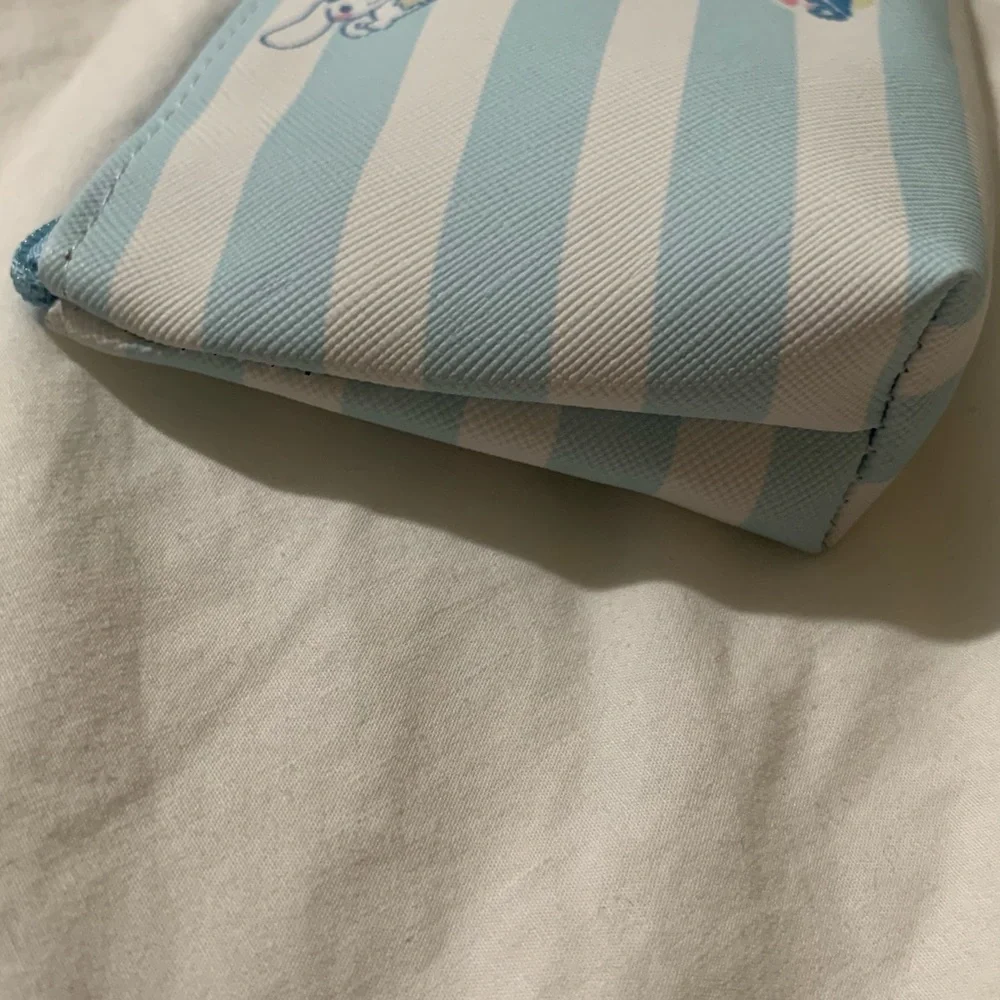 Cinnamoroll Baby Blue and White Striped Zip Pencil Bag